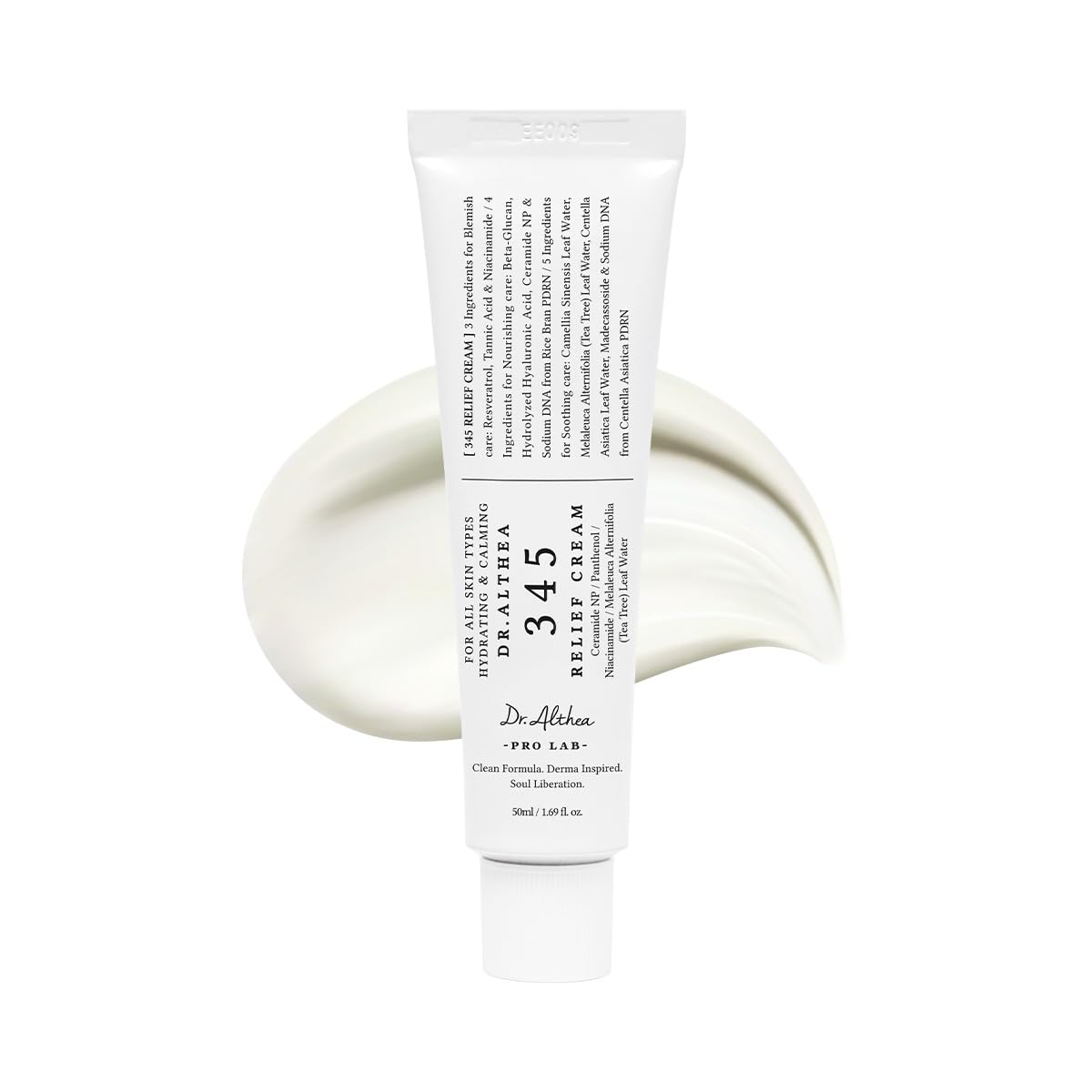 Dr.Althea 345 Relief Cream, Korean Skincare, 1.69 Fl Oz (Ver.2 - Pack of 1) | PDRN, Hyaluronic Acid for Instant Hydration, Blemish, Post-Acne Vegan Face Moisturizer with Centella, Non-comedogenic