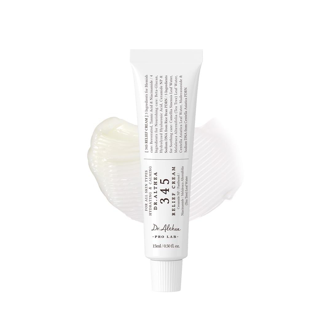 Dr.Althea 345 Relief Cream, Korean Skincare, 1.69 Fl Oz (Ver.2 - Pack of 1) | PDRN, Hyaluronic Acid for Instant Hydration, Blemish, Post-Acne Vegan Face Moisturizer with Centella, Non-comedogenic