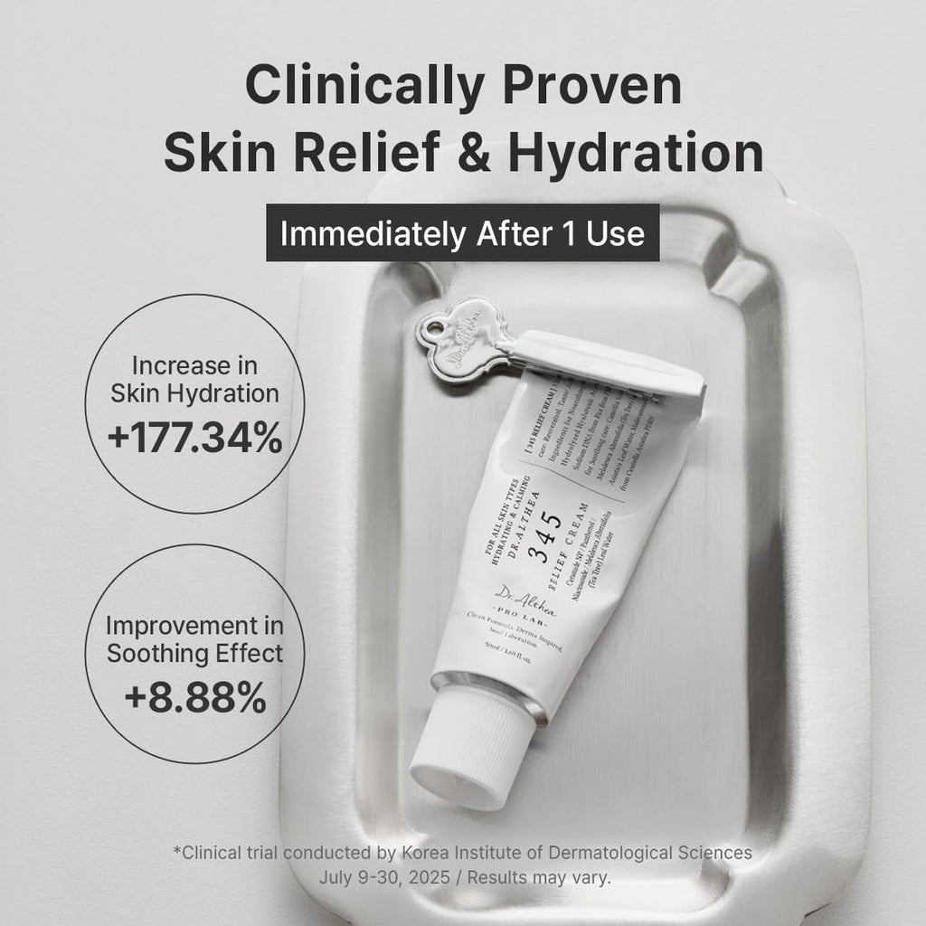 Dr.Althea 345 Relief Cream, Korean Skincare, 1.69 Fl Oz (Ver.2 - Pack of 1) | PDRN, Hyaluronic Acid for Instant Hydration, Blemish, Post-Acne Vegan Face Moisturizer with Centella, Non-comedogenic