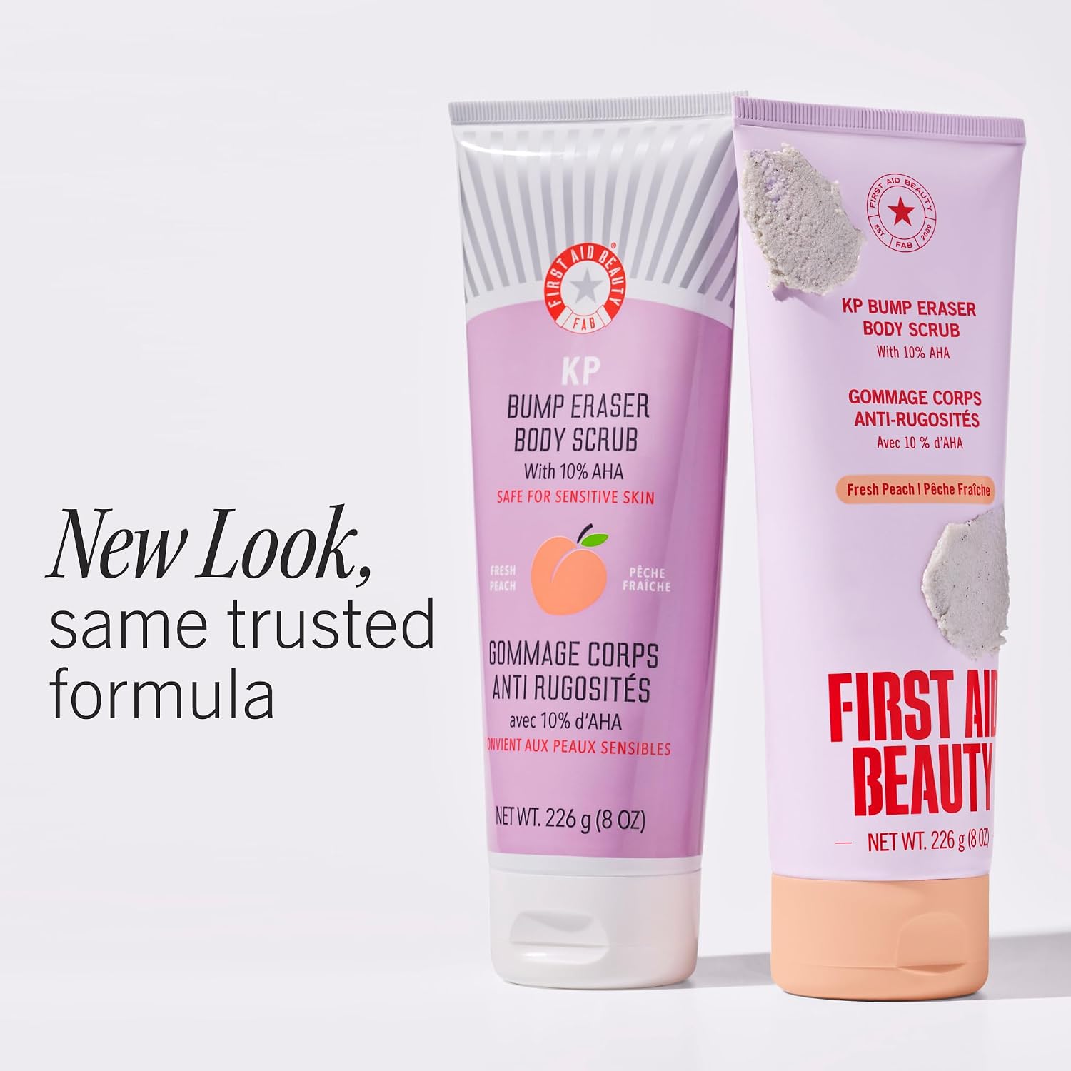 First Aid Beauty KP Bump Eraser Body Scrub with 10% AHA - Dermatologist-Tested Keratosis Pilaris Exfoliator - Support for Rough Bumps, Uneven Skin Texture & Strawberry Skin - Sensitive Skin