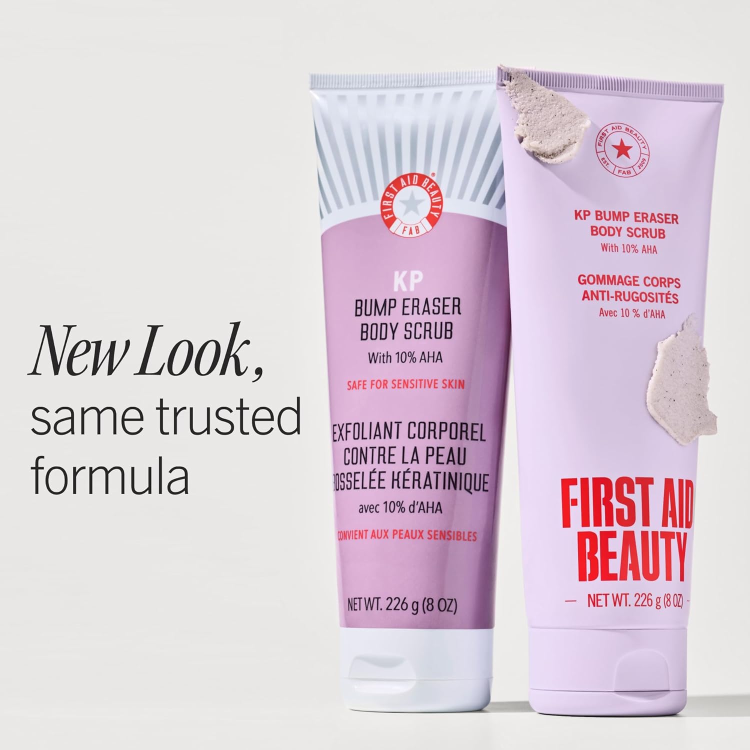 First Aid Beauty KP Bump Eraser Body Scrub with 10% AHA - Dermatologist-Tested Keratosis Pilaris Exfoliator - Support for Rough Bumps, Uneven Skin Texture & Strawberry Skin - Sensitive Skin
