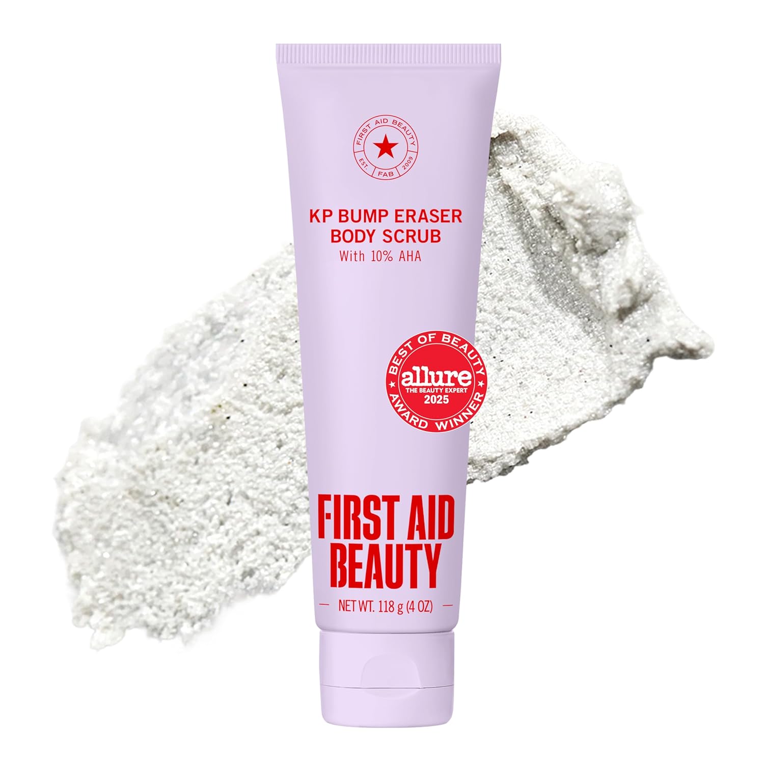 First Aid Beauty KP Bump Eraser Body Scrub with 10% AHA - Dermatologist-Tested Keratosis Pilaris Exfoliator - Support for Rough Bumps, Uneven Skin Texture & Strawberry Skin - Sensitive Skin