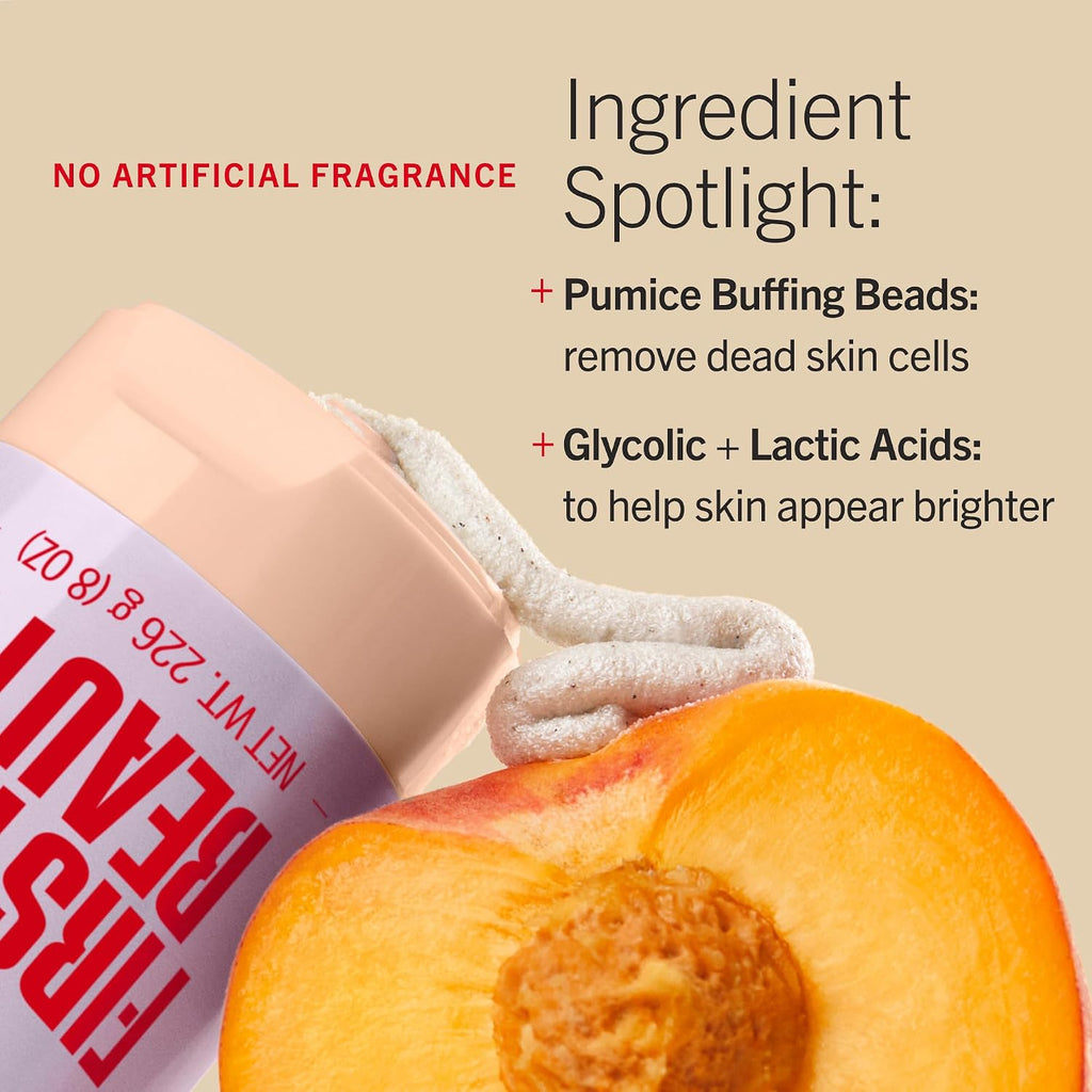 First Aid Beauty KP Bump Eraser Body Scrub with 10% AHA - Dermatologist-Tested Keratosis Pilaris Exfoliator - Support for Rough Bumps, Uneven Skin Texture & Strawberry Skin - Sensitive Skin