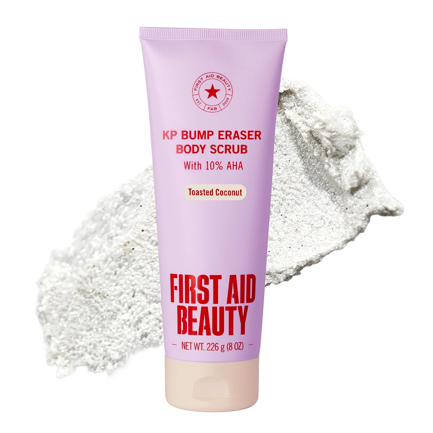 First Aid Beauty KP Bump Eraser Body Scrub with 10% AHA - Dermatologist-Tested Keratosis Pilaris Exfoliator - Support for Rough Bumps, Uneven Skin Texture & Strawberry Skin - Sensitive Skin