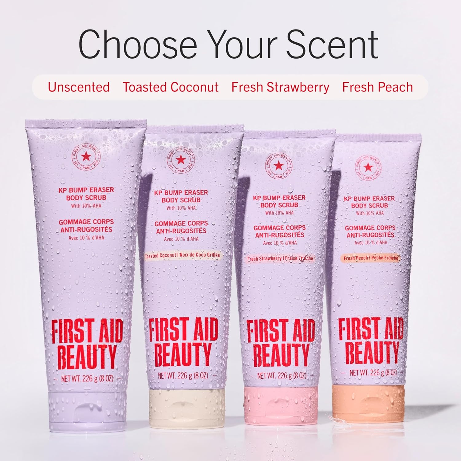 First Aid Beauty KP Bump Eraser Body Scrub with 10% AHA - Dermatologist-Tested Keratosis Pilaris Exfoliator - Support for Rough Bumps, Uneven Skin Texture & Strawberry Skin - Sensitive Skin
